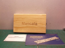 AMEROUS Wooden Mancala Board Game Set Folding Multi Color Glass Stones No Box