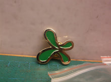 Set of 5 green & gold pins