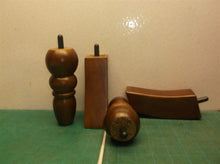 Set of 4 6" furniture table legs 2 square 2 round