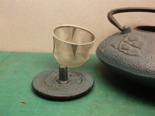 Cast Iron Green Tea Pot Infuser Basket blue