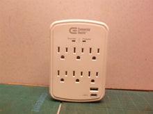 Commercial Electric 6-Outlet Wall Mounted Surge Protector 1 USB-A 1 USB-C White
