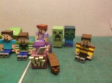 LOT OF 8 MINECRAFT FIGURES & Misc parts and pieces