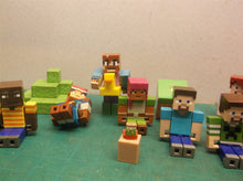 LOT OF 8 MINECRAFT FIGURES & Misc parts and pieces