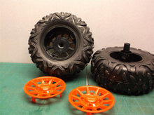 Rear tires & hub caps Bright 1:5 RZR XP Pro Battery RC Red Polaris ATV, 60805-2R
