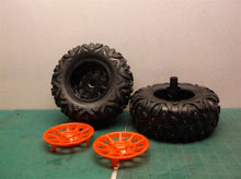 Rear tires & hub caps Bright 1:5 RZR XP Pro Battery RC Red Polaris ATV, 60805-2R