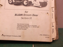 Elgin Broom Bear Street Sweeper Series H Parts Book 0702223-A 3/1/02