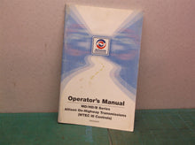 Allison MD HD B Series On Highway Transmission Operators Manual