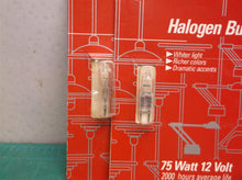 (2) GE 19377 75 watt 12volt 2-pin T4 Single Ended Quartz Halogen bulbs