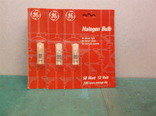 (3) GE 19376 50 watt 12volt 2-pin T4 Single Ended Quartz Halogen bulbs