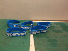 5 Tupperware bracelets blue