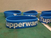 5 Tupperware bracelets blue
