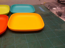 TUPPERWARE Kids Play Plates Red Green orange teal Lot of 4