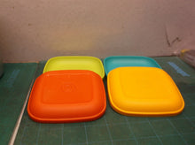 TUPPERWARE Kids Play Plates Red Green orange teal Lot of 4