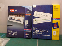 250 Avery Large Embossed Tent Card White 3 1/2 x 11 1 Card/Sheet 5309