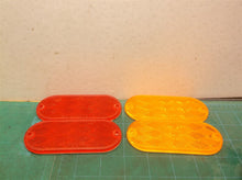 Lot of 4 oval 4.25" reflectors 2 amber 2 red