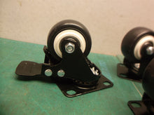 Lot of 4 2" swivel casters 2 with brake black