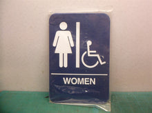 Rockwood #BFM688 Molded Plastic ADA Tactile Sign w Braille Women's Handicap blue