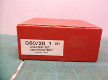 Otagiri Lusterware Red W Gold Partridge Red Japan 4 Coasters With Case & Box VTG