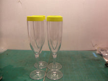 (4) Tupperware collectible Citrus Green Champagne wine flute acrylic glasses
