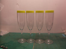 (4) Tupperware collectible Citrus Green Champagne wine flute acrylic glasses