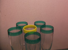 6 Tupperware Collectible Champagne Wine Flute Acrylic Glasses 5 Teal 1 Green