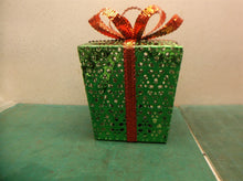 Led Lighted Christmas Box Iron Decorative Box for Holiday Scene Layout