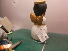Angel Blow Mold 11 inch Lighted White Brown Gold Praying Battery Christmas