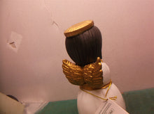 Angel Blow Mold 11 inch Lighted White Brown Gold Praying Battery Christmas