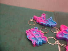 4pcs blue/pink pop fidget keychain set