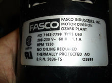 71637798 Fasco Ind Refrigeration Fan Motor B.P.N. 5036-TS 1.1A 208-230V~ 60H