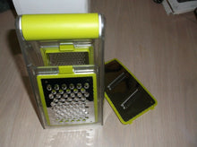 TF1074 3 Blade Cheese Grater "Clear & Green" 9 1/4" Tall