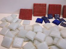 125 Pc Lot Glass Tile Mosaic Red, White & Blue Most 1" Tiles
