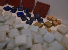 125 Pc Lot Glass Tile Mosaic Red, White & Blue Most 1" Tiles