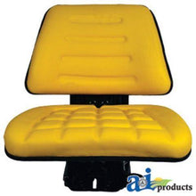 T222YL Seat w/ Trapezoid Backrest, Yellow Fits: Hesston, John Deere