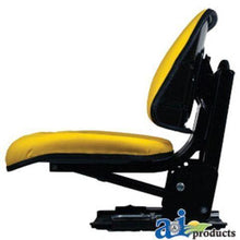 T222YL Seat w/ Trapezoid Backrest, Yellow Fits: Hesston, John Deere