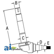 D2NN3106C STD Spindle LH Fits Ford / New Holland: 5000,5100,5600,6600,7000,