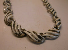 Vintage Enamel Painted Metal Necklace With Matching Screw Post Earrings