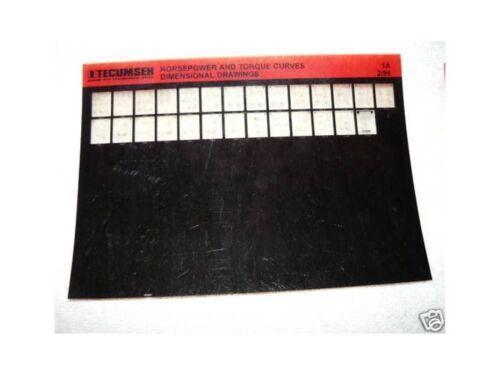 Tecumseh Horsepower & Torque Curves Demensional Drawings