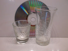 (2) Crackled & Etched Shot Glasses