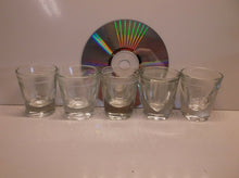 (5) Thick Walled Etched Lined Shot Glasses