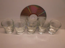 (5) Thick Walled Etched Lined Shot Glasses