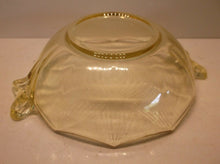 Vintage Fostoria Elegant Topaz Yellow Sweet Meat Glass Bowl With Bow Handles