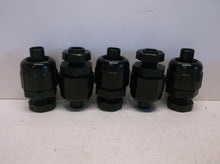 (5) Heyco HFC 1/4-PG-7 Black W/3165 Nut Liquid Tight 1/4" Conduit Fittings
