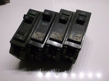 (4) GE Type THQB Circuit Breaker 20 A 1 Pole With Extra Plate on Back