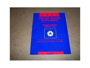 1993 Chrysler Dodge Plymo Antilock 4 ABS Service Manual