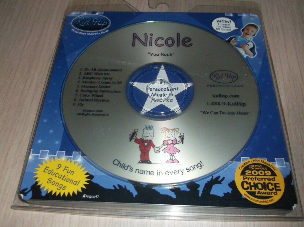 Kid Hip Personalized CD W/9 Educational Songs With Child's Name 