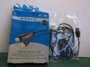 Dynex PC/Mac DX-C114200 6 FT USB Data Transfer Cable DG2