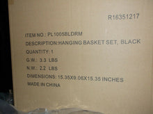 PL1005BLDRM Hanging Basket Set , Black