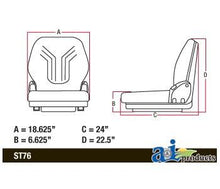 MSG65BLV-ASSY Grammer Seat Assembly, Black Vinyl Fits Several