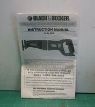 Black & Decker Cat. No.RS500 Variable Speed Reciprocating Saw Manual Only